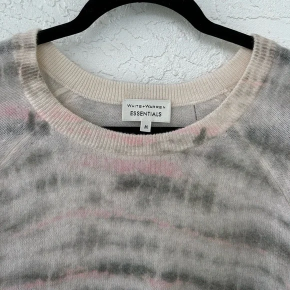 Anthropologie Cashmere White + Warren Essentials Tie Dye Medium Sweater - Picture 7 of 7